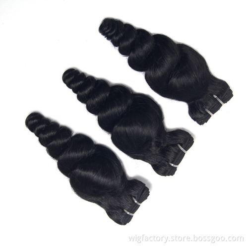 Black Natural virgin hair loose wave, wholesale  peruvian human hair bundles, raw unprocessed  peruvian hair bundles